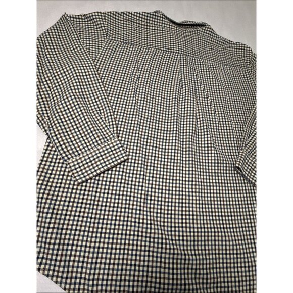 J Ashford Mens Shirt XXL Button Down Long Sleeve Checker Blue Rust Red - Picture 8 of 9